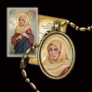St. Elizabeth, Mother of John the Baptist, Pendant & Holy Card Gift Set
