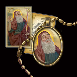 St. Elijah Pendant & Holy Card Gift Set