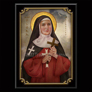 St. Flora of Beaulieu Plaque & Holy Card Gift Set
