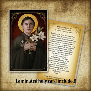 St. Gemma Galgani (B) Plaque & Holy Card Gift Set