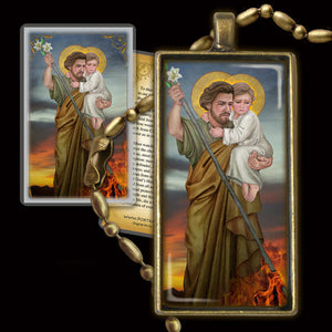 St. Joseph Terror of Demons Pendant & Holy Card Gift Set