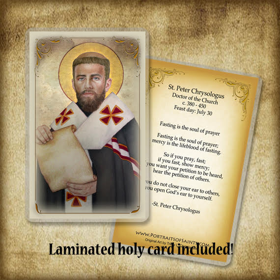 St. Peter Chrysologus Plaque & Holy Card Gift Set - Portraits of Saints