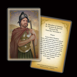 St. Theodore of Amasea Holy Card