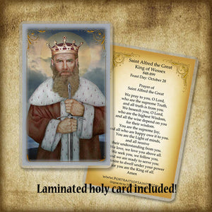 St. Alfred the Great Plaque & Holy Card Gift Set