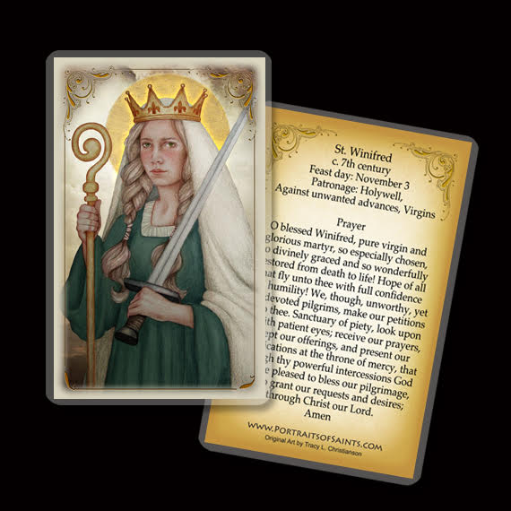 Winefred St. Winifred Holy Card - Portraits of Saints