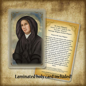 St. Lucy Filippini Plaque & Holy Card Gift Set