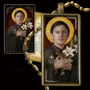 St. Gemma Galgani (B) Pendant & Holy Card Gift Set
