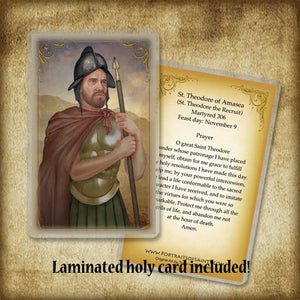St. Theodore of Amasea Pendant & Holy Card Gift Set