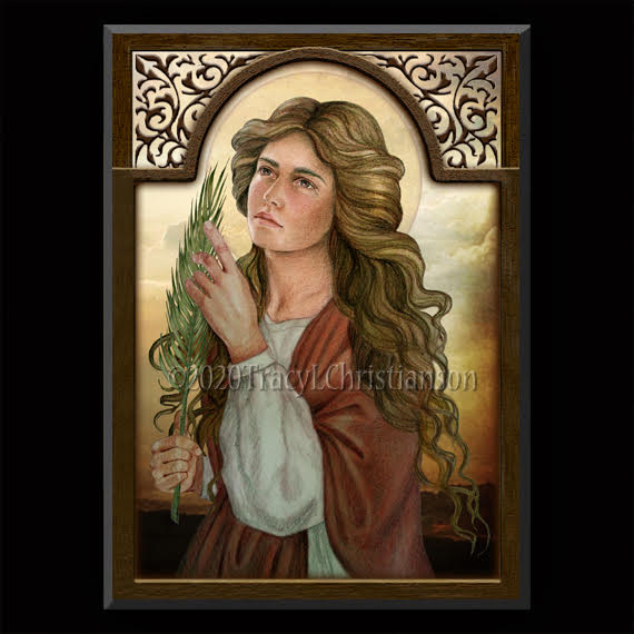 St. Martina of Rome Plaque & Holy Card Gift Set - Portraits of Saints