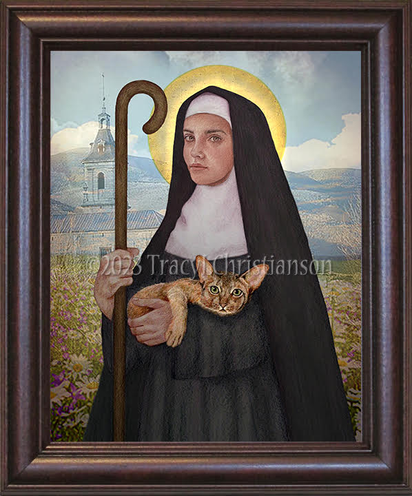St. Gertrude of Nivelles Framed Art - Portraits of Saints