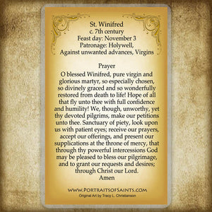 Winefred St. Winifred Holy Card - Portraits of Saints