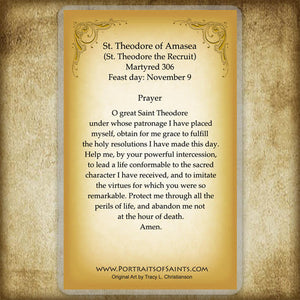 St. Theodore of Amasea Holy Card