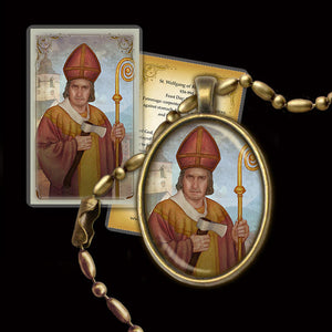 St. Wolfgang of Regensburg Pendant & Holy Card Gift Set