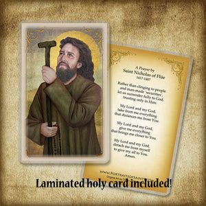 St. Nicholas of Flüe Plaque & Holy Card Gift Set