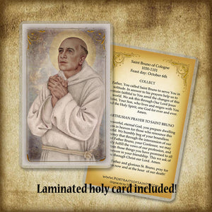 St. Bruno of Cologne Plaque & Holy Card Gift Set