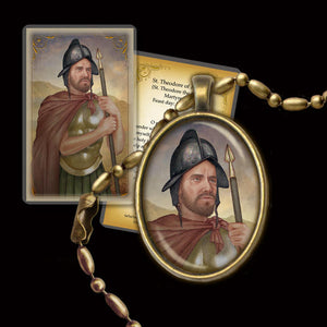 St. Theodore of Amasea Pendant & Holy Card Gift Set