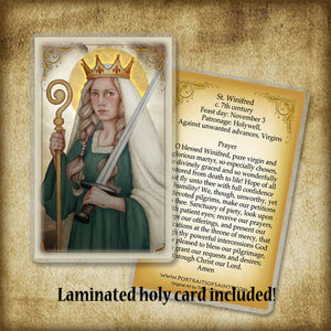 St. Winifred Plaque & Holy Card Gift Set