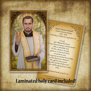 St. Antoine Daniel Plaque & Holy Card Gift Set