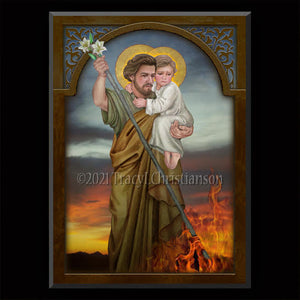 St. Joseph Terror of Demons Plaque & Holy Card Gift Set