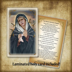 Seven Sorrows of Our Lady Plaque & Holy Card Gift Set