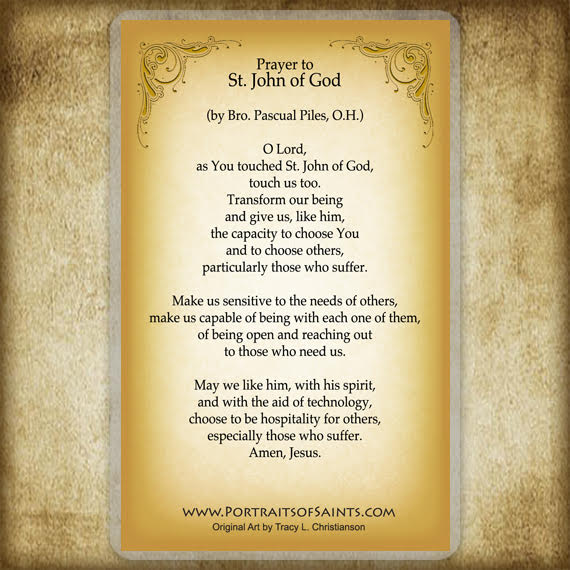 St. John of God Holy Card - Portraits of Saints