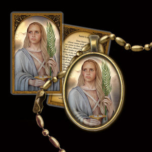 St. Lucy Pendant & Holy Card Gift Set