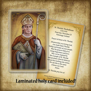 St. Thorlak Thorhallsson Pendant & Holy Card Gift Set