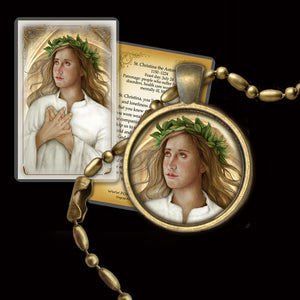 St. Christina the Astonishing Pendant & Holy Card Gift Set