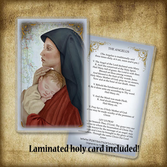 Madonna & Child (O) Plaque & Holy Card Gift Set - Portraits of Saints