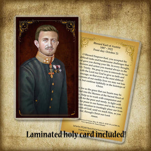 Bl. Karl of Austria Plaque & Holy Card Gift Set