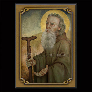 St. Anthony the Abbot Plaque & Holy Card Gift Set