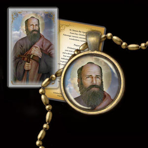 St. Simon the Apostle Pendant & Holy Card Gift Set