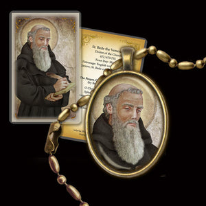 St. Bede the Venerable Pendant & Holy Card Gift Set