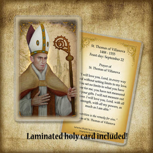 St. Thomas of Villanova Plaque & Holy Card Gift Set