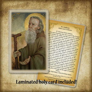 St. Anthony the Abbot Plaque & Holy Card Gift Set