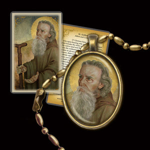 St. Anthony the Abbot Pendant & Holy Card Gift Set