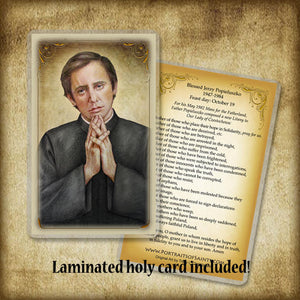 Bl. Jerzy Popieluszko Pendant & Holy Card Gift Set