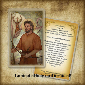 St. Eustace Plaque & Holy Card Gift Set