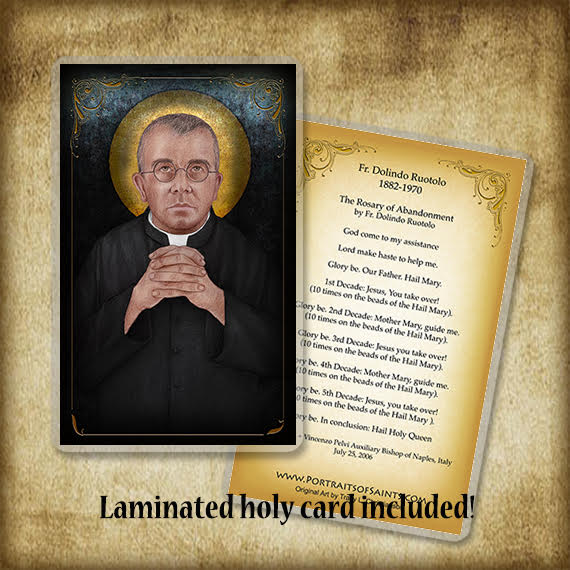 Fr. Dolindo Ruotolo Plaque & Holy Card Gift Set - Portraits of Saints