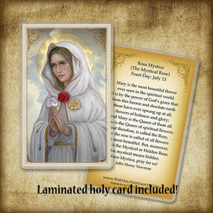 Rosa Mystica (Mystical Rose) Plaque & Holy Card Gift Set