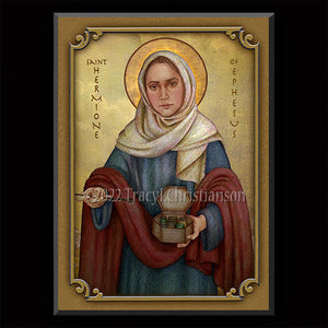 St. Hermione of Ephesus Plaque & Holy Card Gift Set